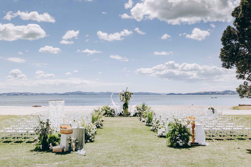 Wedding day styling at an Auckland oceanview estate